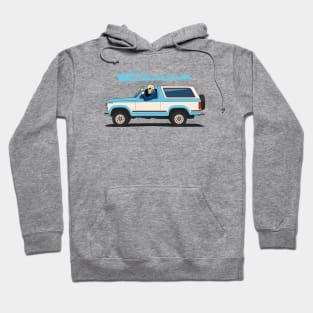 Truck bronco 1986 f150 xlt 4x4 skull metal aqua Hoodie